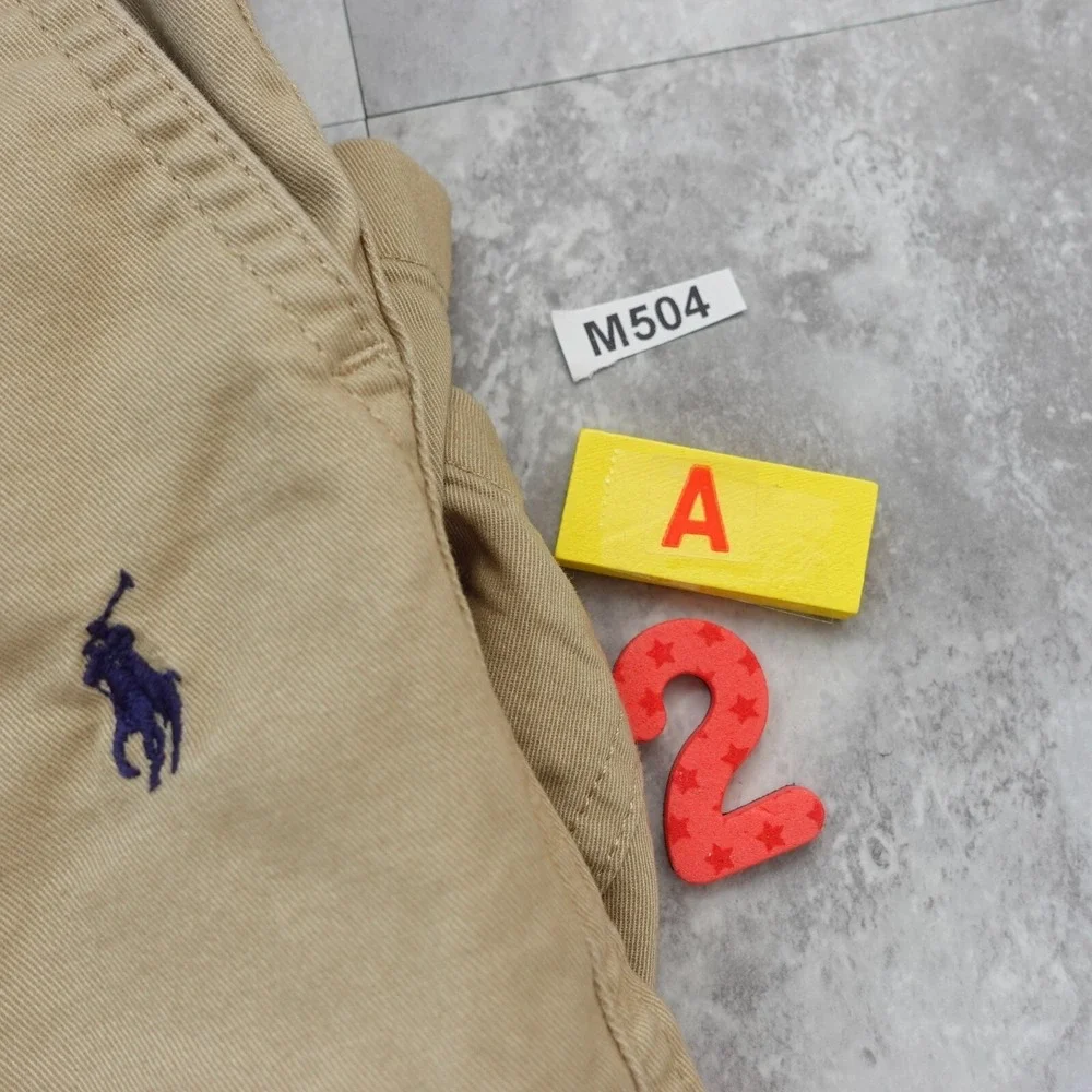 Polo Ralph Lauren Boys 20 Tan Khaki Logo Allover Shorts Simple Basic Summer 30x5